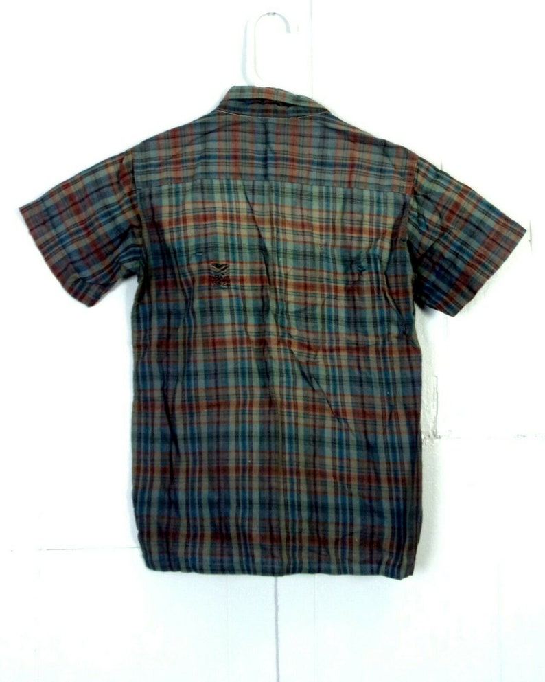 vtg 50s 60s 812 Kolesport wash and wear Gray Plaid Dress Shirt kids rockabilly 8
