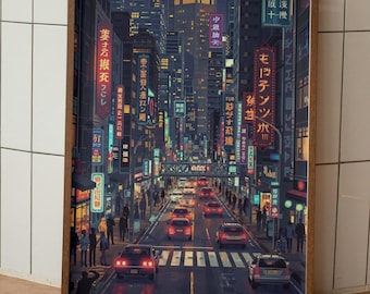 Pixel Cityscape Print – Retro Gaming Room Decor (Digital Download)