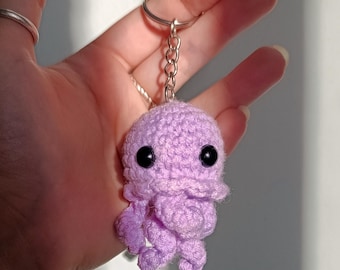 Handmade crochet jellyfish keychain
