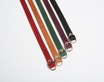 Handmade Leather Belt: Slim Genuine Leather, Custom Length
