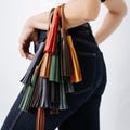Personalized Leather Tassel Bag Charm: Initials Gift, 12 Colors  Small and Large tassels product logo