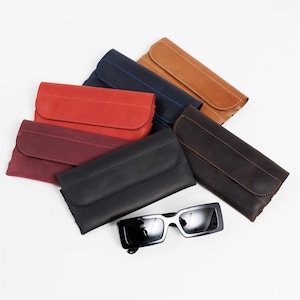 Estuche magnético de piel para gafas / Soporte personalizado para gafas