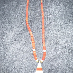 Santo Domingo Kewa Apple Coral Heishi Native Necklace
