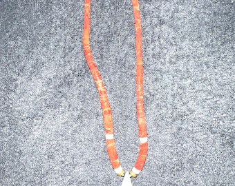 Santo Domingo Kewa Apple Coral Heishi Native Necklace