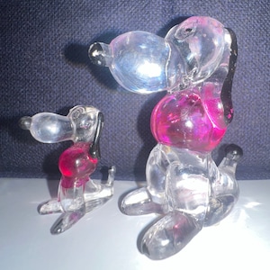 Vintage Lucite Snoopy Set Plastic Toy Figurine