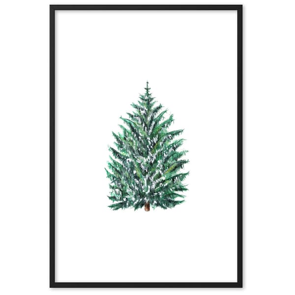 Framed Norway spruce tree giclée print/Watercolor evergreen tree poster/Tree art nature print