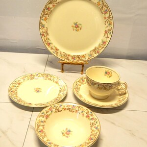 Taylor, Smith & Taylor, 5-delad kuvertduk, blommig rull, vintage från 1940-talet