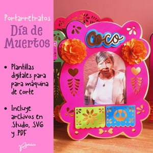 Fotolijst/nis voor Día de Muertos (Dag van de Doden) - Digitaal sjabloon voor snijmachine - Twee ontwerpen