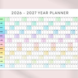 2026 2027 Academic Year Planner: Yearly Academic Calendar, School Year Overview, Teacher Planner, A1 A2 A3 A4 US Letter