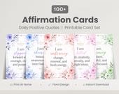 100+ Floral Affirmation Cards: Positive Daily Affirmation Deck, Self Love Cards, Motivation Cards, Mindset Cards, Printable PDF
