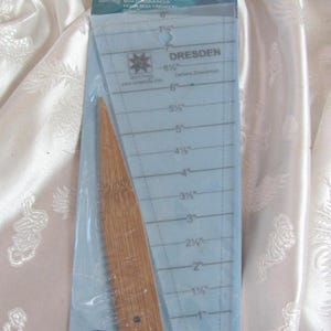 Dresden Creaser Clear Plastic Measuring Tool Ruler Template Wood Pointer by EZ Quilting #882700 New in Package