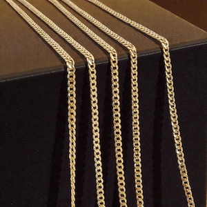 Cuban Curb Chain Necklace, 10K Gold Curb Chain, Cuban Link Chain, Unisex Everyday Gold Jewelry Gift