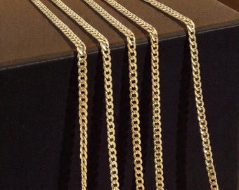 Cuban Curb Chain Necklace, 10K Gold Curb Chain, Cuban Link Chain, Unisex Everyday Gold Jewelry Gift