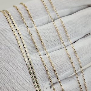 10K Gold Chain Necklace, Real Gold Singapore Chain, Valentina Gucci Chain & Force Cable Chain, Unisex Chain, Everyday Gold Jewelry Gift