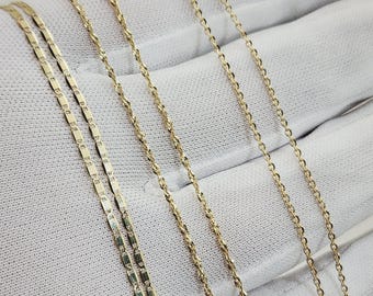 10K Gold Necklace, Real Gold Singapore Chain, Valentina Gucci Chain, Force Cable Chain, Unisex Chain