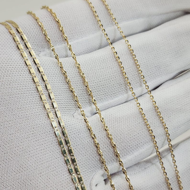 10K Gold Chain Necklace, Real Gold Singapore Chain, Valentina Gucci Chain & Force Cable Chain, Unisex Chain, Everyday Gold Jewelry Gift