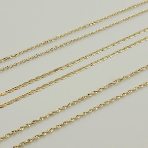 10K Gold Necklace, Real Gold Singapore Chain, Valentina Gucci Chain, Force Cable Chain, Unisex Chain image 2
