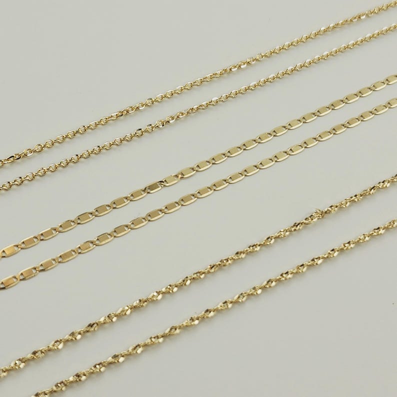 10K Gold Necklace, Real Gold Singapore Chain, Valentina Gucci Chain, Force Cable Chain, Unisex Chain image 2