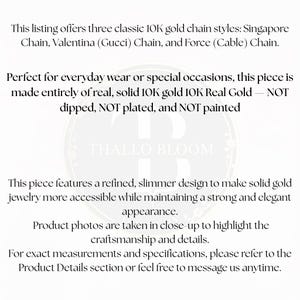 10K Gold Necklace, Real Gold Singapore Chain, Valentina Gucci Chain, Force Cable Chain, Unisex Chain image 6