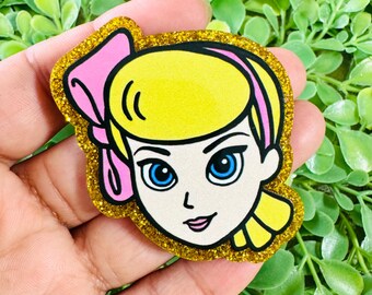 Bo Peep  Acrylic flatback: Set/2 Toy Story Acrylic charm, Badge Reel Topper, hair bow center, cartoons planar resin.