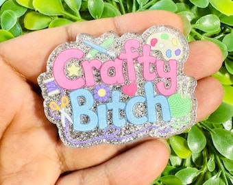 Crafty Girl flatback: Set/2 Acrílico Flatback, Resina Plana con Purpurina, Adornos para Portacredenciales, Suministros de Salón DIY, Acrílico Flatback, Suministros DIY