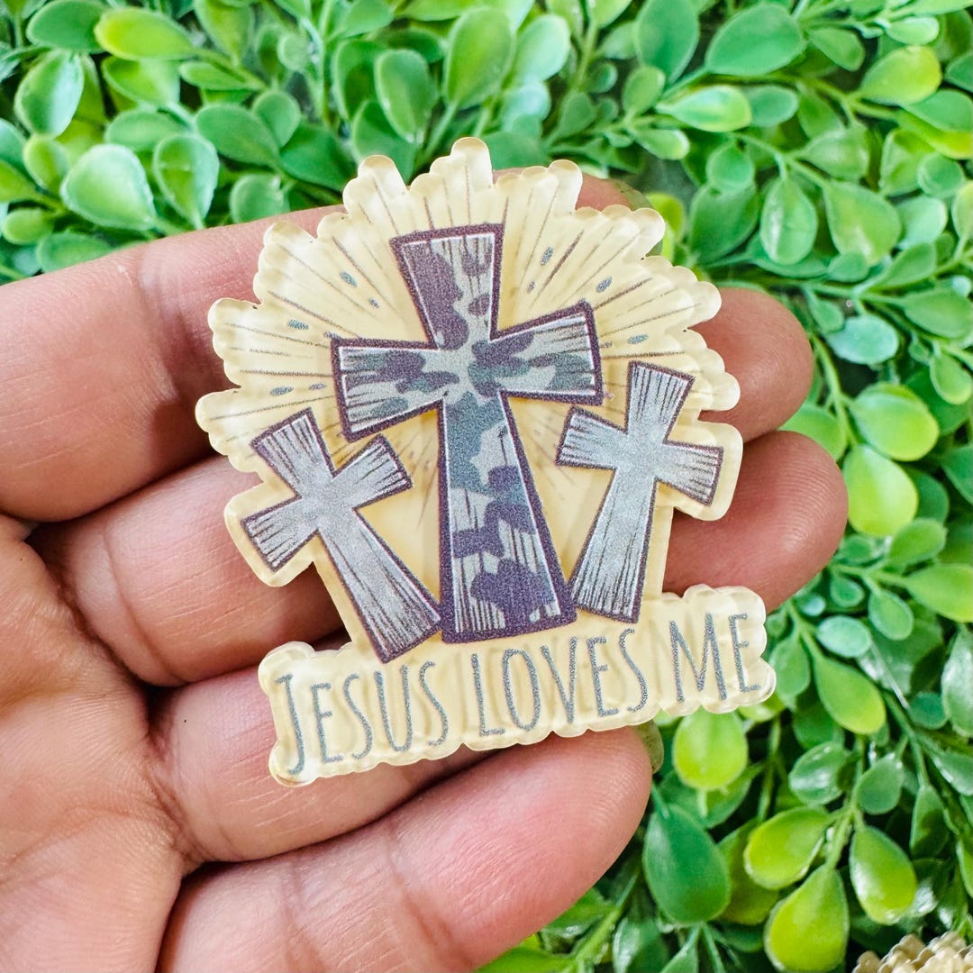 Jesus Cross Flatback: Set/2 Faith Acrylic Charm, Badge Reel Topper ...