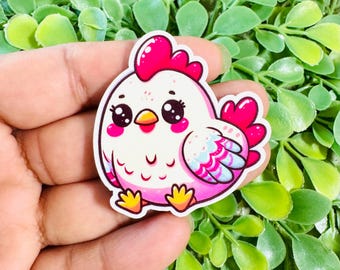 Hen flatback: Set/2 Cute Hen Acrylic, Animals Flatback, farm acrylic charm, Badge Reel Toppers, Glitter planar resin, chicken charm.