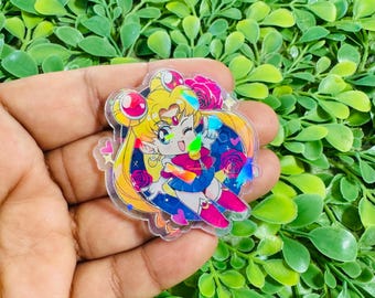 Cartoon flatback: Set/2 Nostalgia Cartoon Flatback, 90s Cartoon planar resin, Badge Reel Toppers, Glitter planar resin, Bow Center