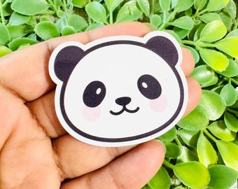 Kawaii Panda flatback: Set/2 dijes de cara de panda, flatback con purpurina, acrílicos de animales, adornos para carretes de insignias, resina plana con purpurina, dije de panda