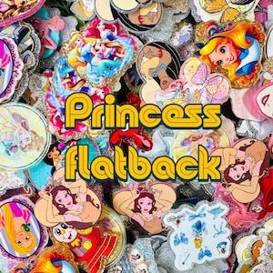 Princess Flatback Charm: Set of 2 Glitter planar resin, Flatback, Badge Reel Toppers, Glitter resin, Hair bow cabochon, Hairbows supplies