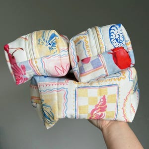 Handmade Quilted Makeup Bag, Coastal Print Toiletry Bag image 4