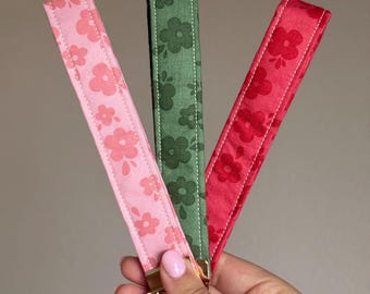 Handmade Floral Fabric Keychain Wristlet