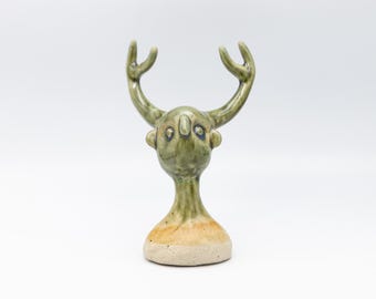 Ceramiczna figurka z rogami // Oribe i porożem