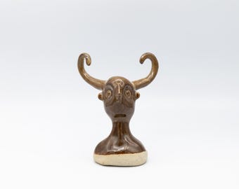 Ceramiczny rogaty stwór // Figurka z miękkiego klocka i duszka