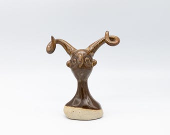 Ceramiczny rogaty stwór // Miękka figurka z klocków i pętli