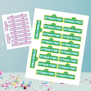 Custom Sesame Street Name Labels, Sesame Party Favor Stickers, Sesame Birthday Stickers, Perzonalized Stickers, Elmo Sticker Labels