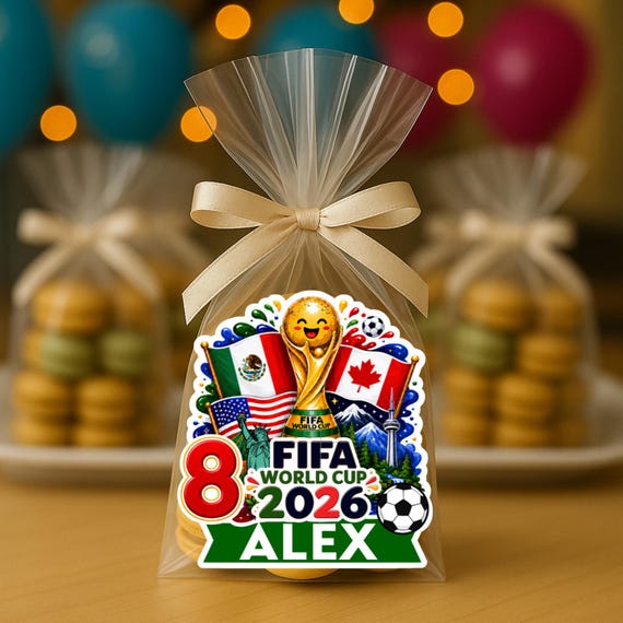 Soccer World Cup 2026 Stickers | Set of 12 Soccer Birthday Stickers | Personalized Soccer Party Favor Labels