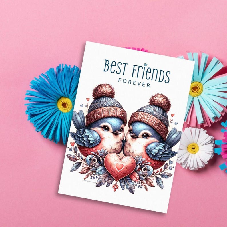 Friends Printables 5x7 Card + Envelope Design Bundle + Bonus Phone ...