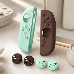 Kawaii Cat Thumb Grips & Silicone Joy-Con Cover Set for NS2, Cute Pastel Protective Gamer Accessory