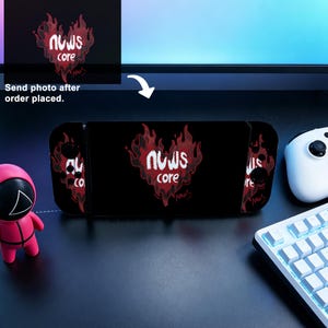 Coque d'interrupteur en silicone coeur grunge flamme rouge, kit de protection pour NS/NS2/OLED/Lite, cadeau gamer emo avant-gardiste