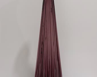 Vintage Empoli Genie Bottle • 20" Ribbed Amethyst Italian Art Glass