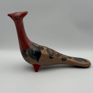 Vintage Tonala Style Mexican Pottery Roadrunner Bird