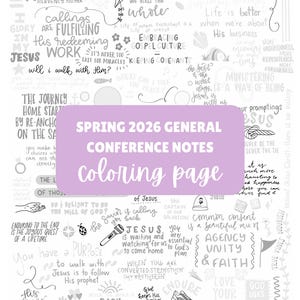 Spring 2026 General Conference Notes Coloring Page