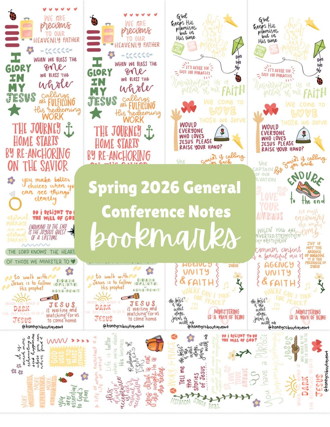 Spring 2026 Conference Notes Bookmarks - Etsy