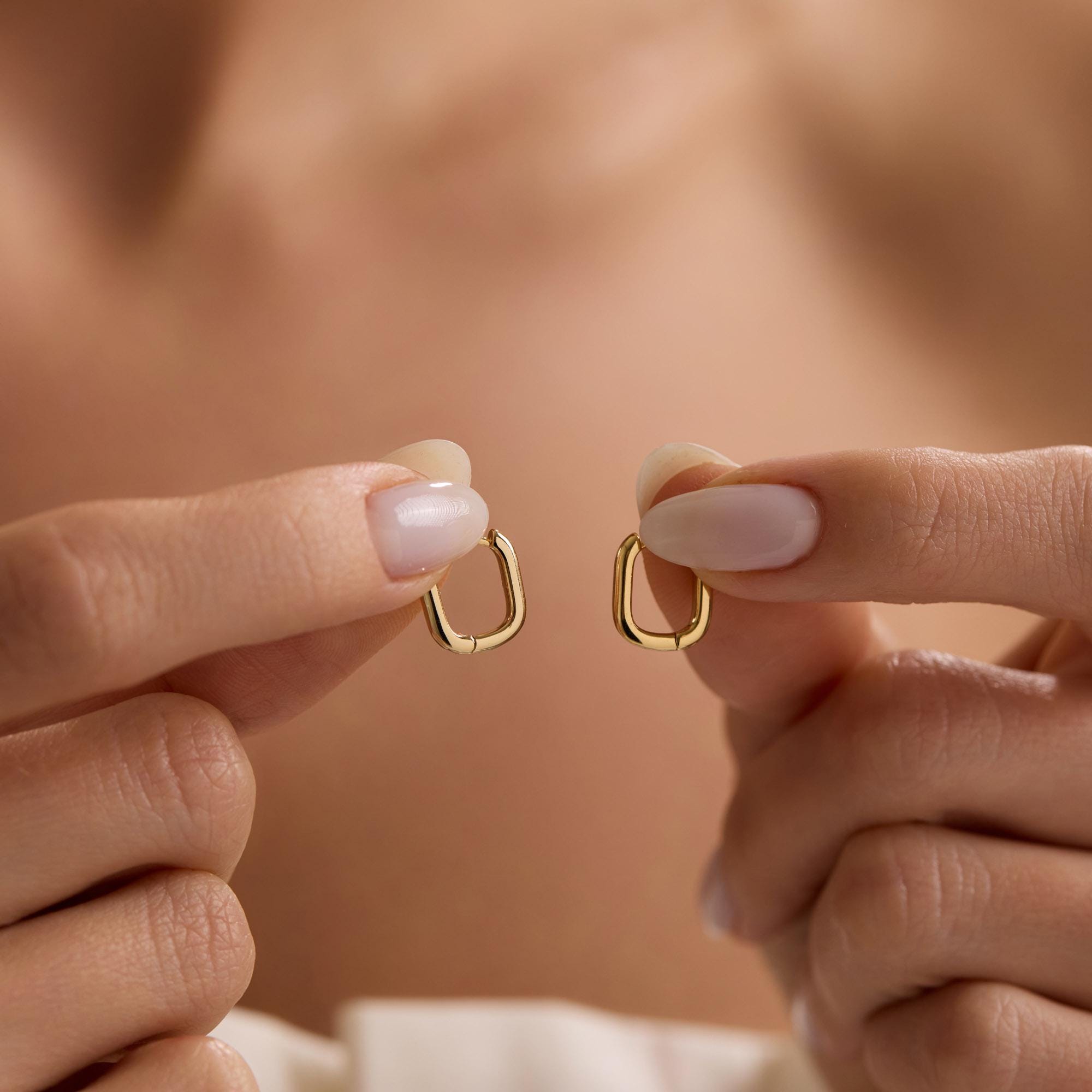 Square Hoop Earrings - Etsy