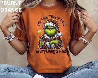 Rolig Grinchen "Jag mår bra" jul-T-shirt