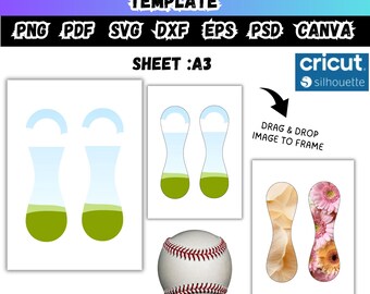 Softball-Panel Canva bearbeitbare Vorlage, anpassbarer Rahmen durch Ziehen und Ablegen, Softball-Design svg Cricut Silhouette, Softball Wrap digitaler Download