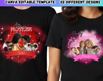 Benutzerdefinierte Muttertag Bootleg Canva bearbeitbare Vorlage, Mutter Kinder Bootleg Rap Bundle, benutzerdefinierte Muttertag eigene Foto-Shirt Kunst