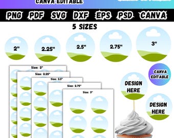 Cupcake Toppers Canva Vorlage, bearbeitbare Cupcake anpassbare Rahmen, benutzerdefinierte Gesicht Cupcake Toppers für Geburtstage, personalisierte Partybevorzugung Dekor