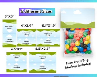 Lot de modèles de décoration de sac à friandises modifiable Modèle modifiable sur toile Modèle d'articles d'anniversaire Modèle de décoration de sac à friandises maquette SVG EPS Cricut Silhouette